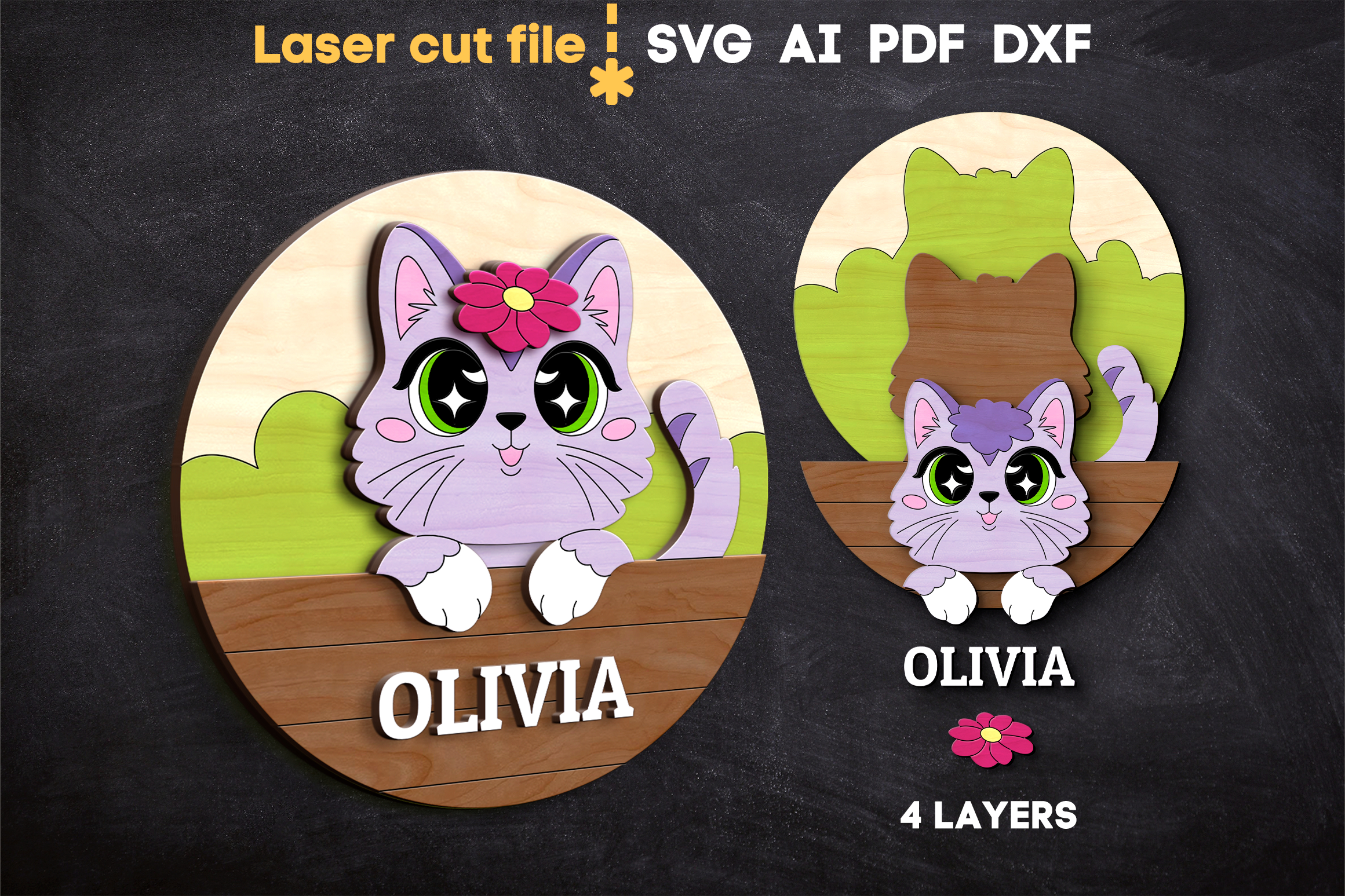 Baby Name Sign Bundle SVG laser cut files for Glowforge 2