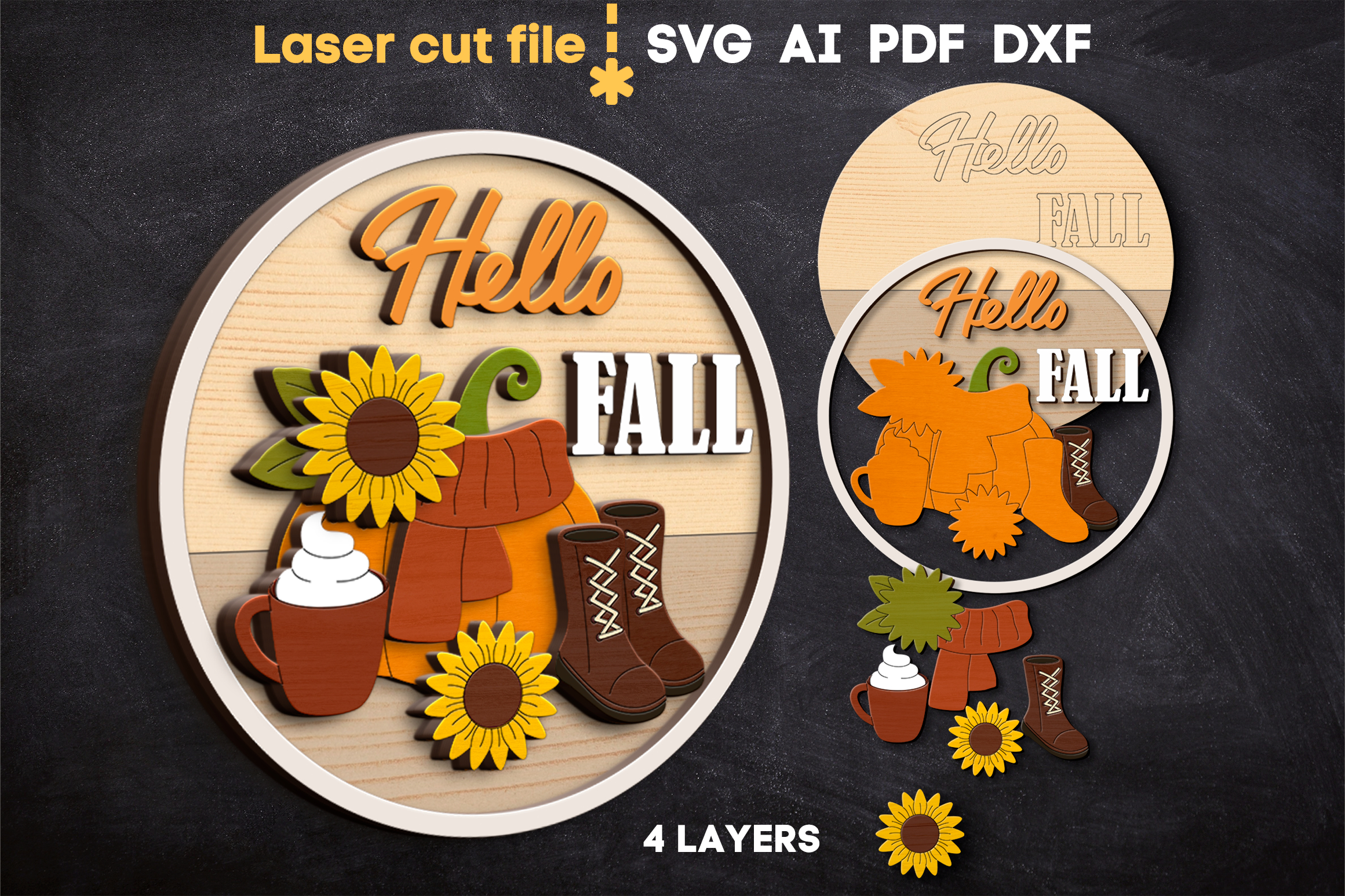 Thanksgiving Bundle SVG laser cut files for Glowforge