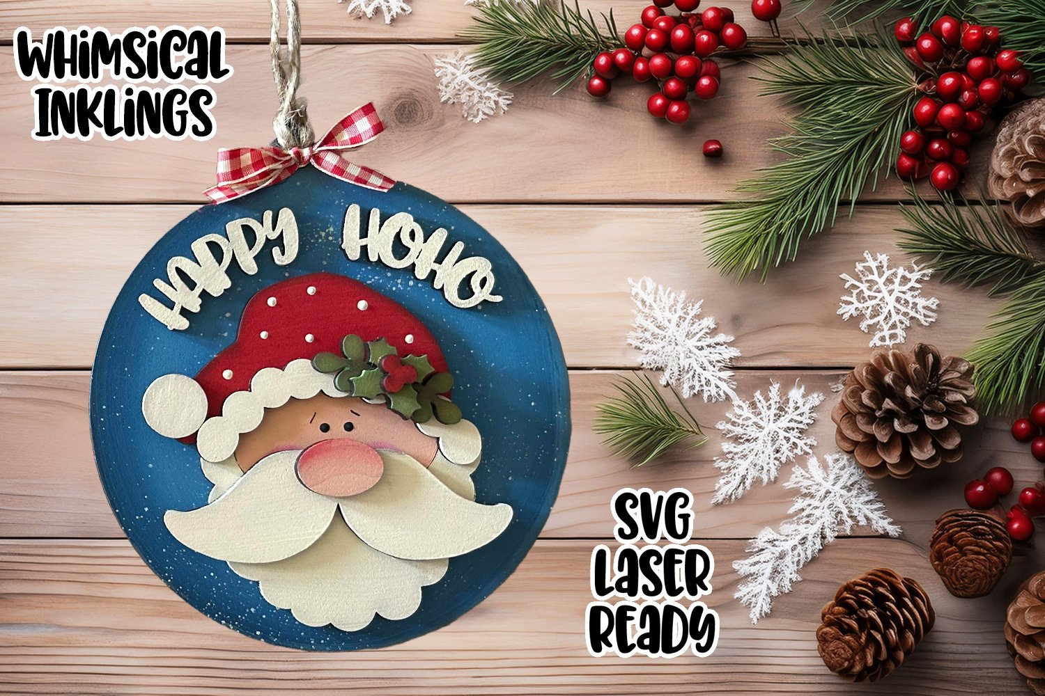 Super Santa Ornament Bundle Laser SVGs 2