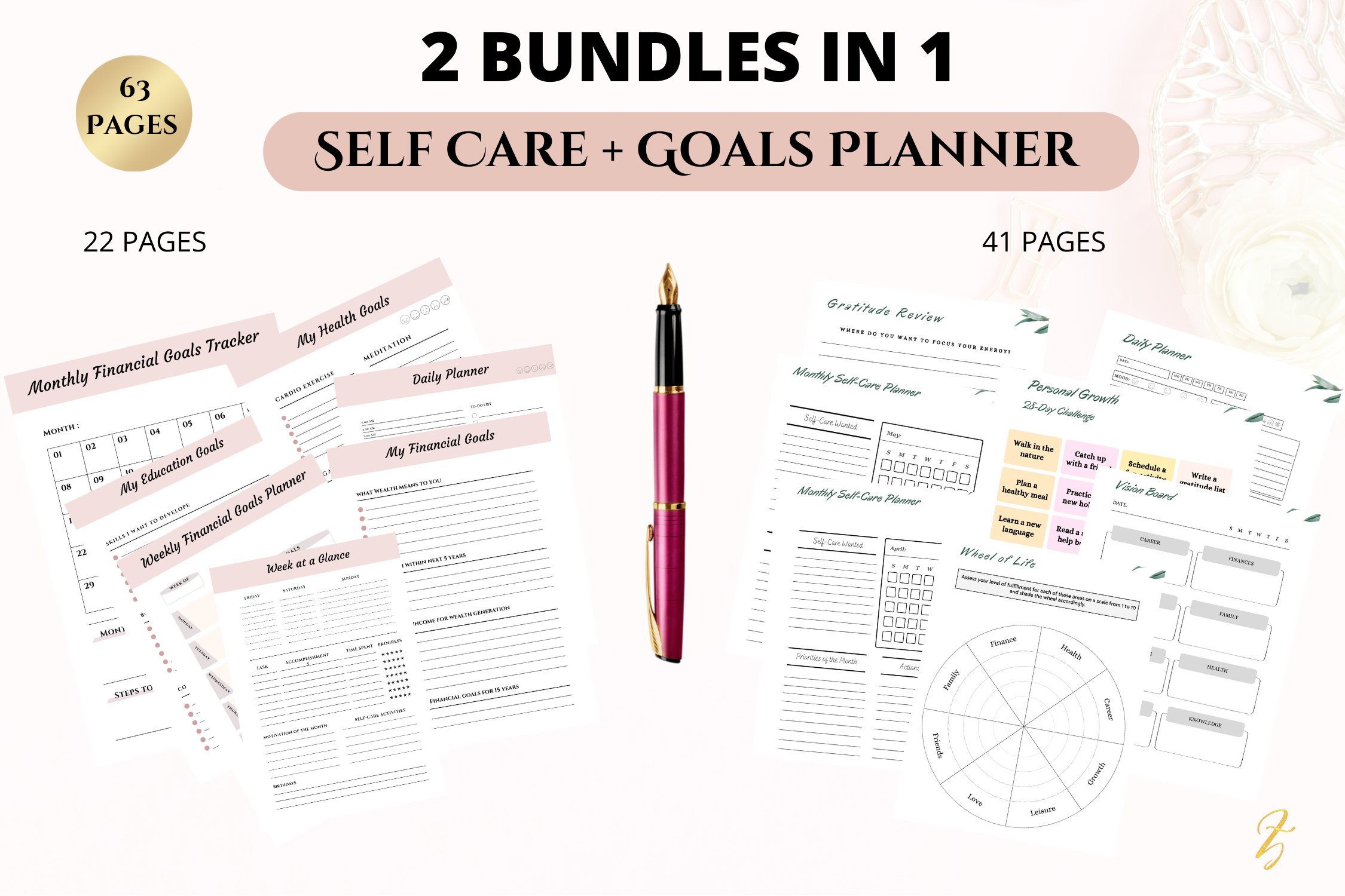 Caring People Planner with Daily Goals - 2in1Digital Bundle 2