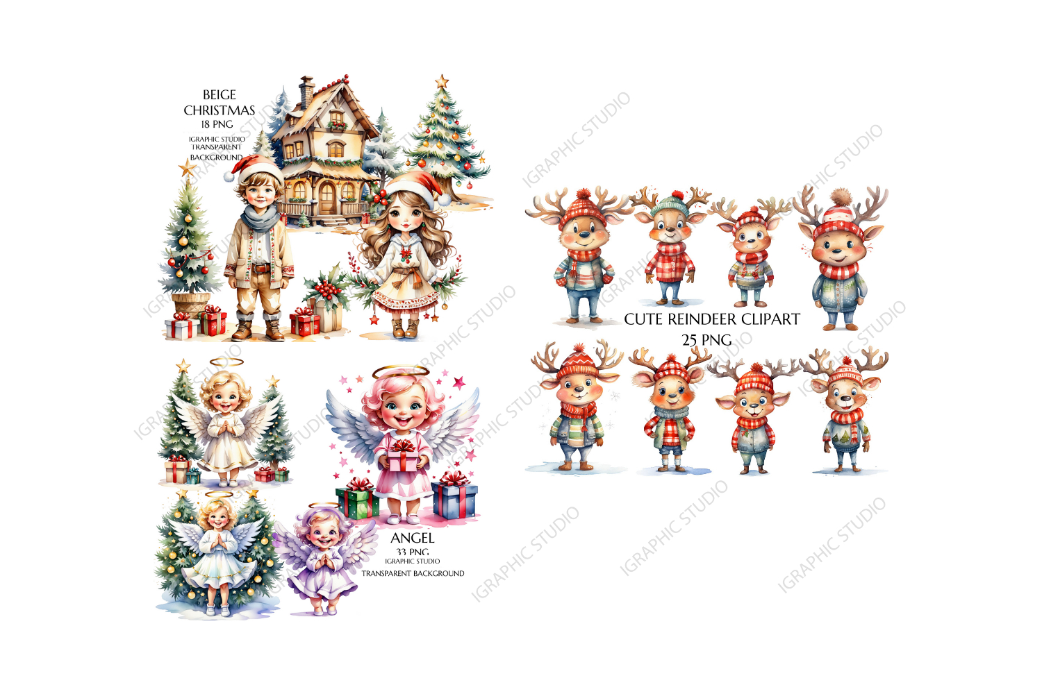Christmas Mega Bundle, Xmas Clipart, Winter Clipart Bundle 3