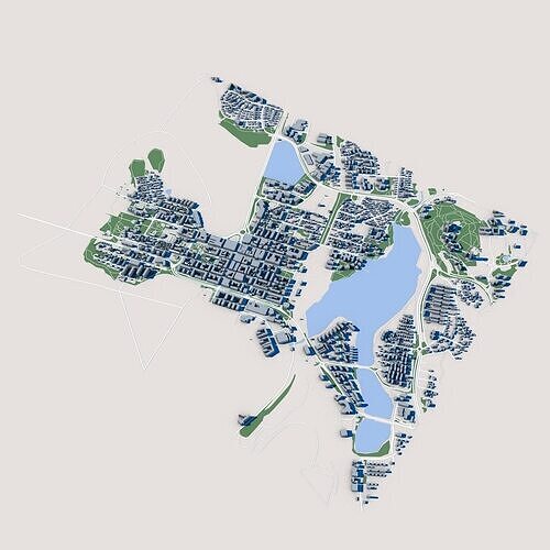 Lulea City Sweden 3D model 2