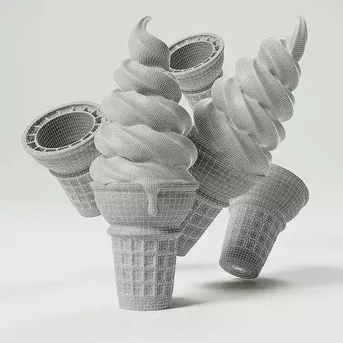 Ice Cream - Soft Serve Cone 3D model 3