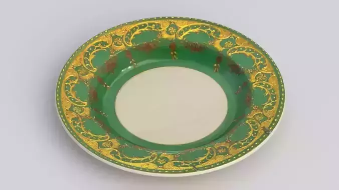 Antique and vintage plate v7 3D model 2