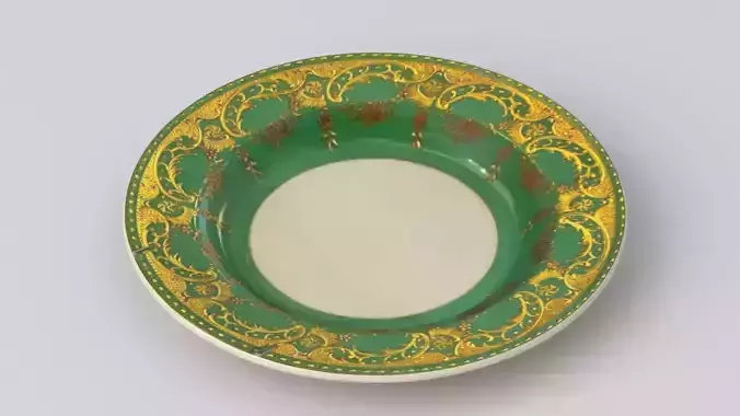 Antique and vintage plate v7 3D model 3