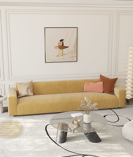 Parisian interior scene 3D model 3D model 2