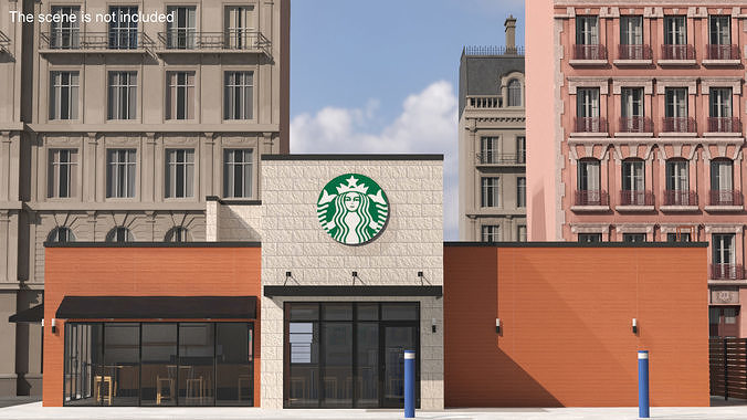 Starbucks Shop Building 3D model