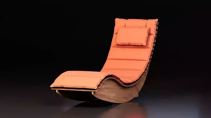 Modern Wooden Lounge Chair 3D model