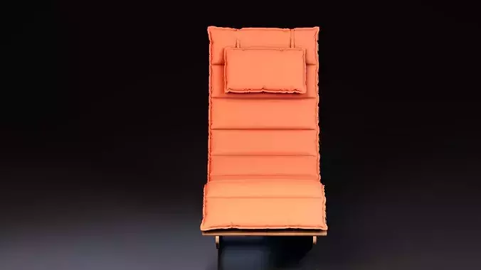 Modern Wooden Lounge Chair 3D model 3