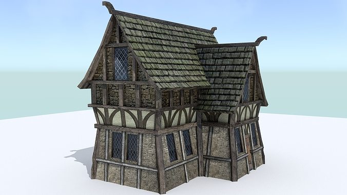 Medieval Village Builder Low-poly 3D model 3