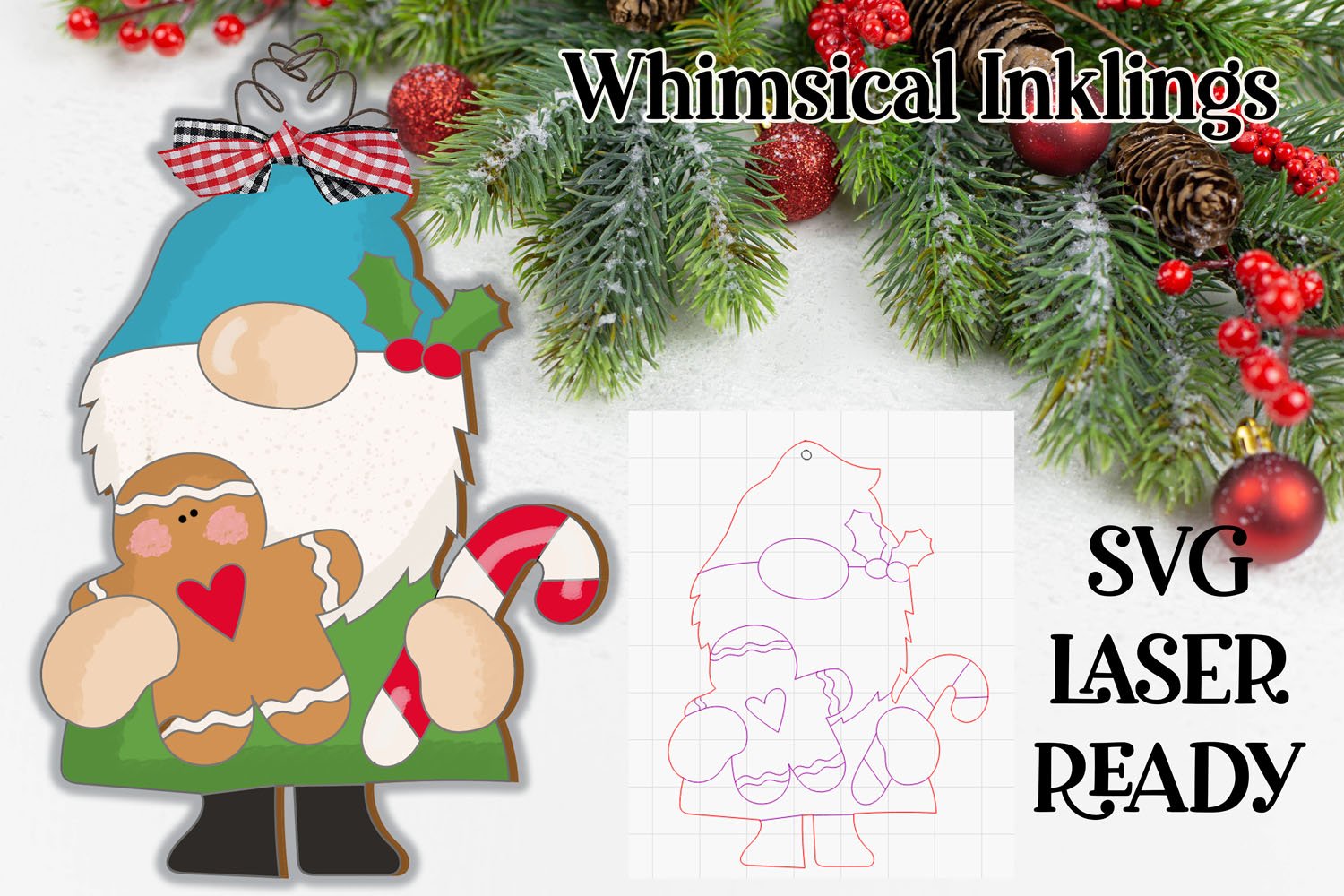 Super Christmas Gnome Ornament Bundle Laser SVGs 2
