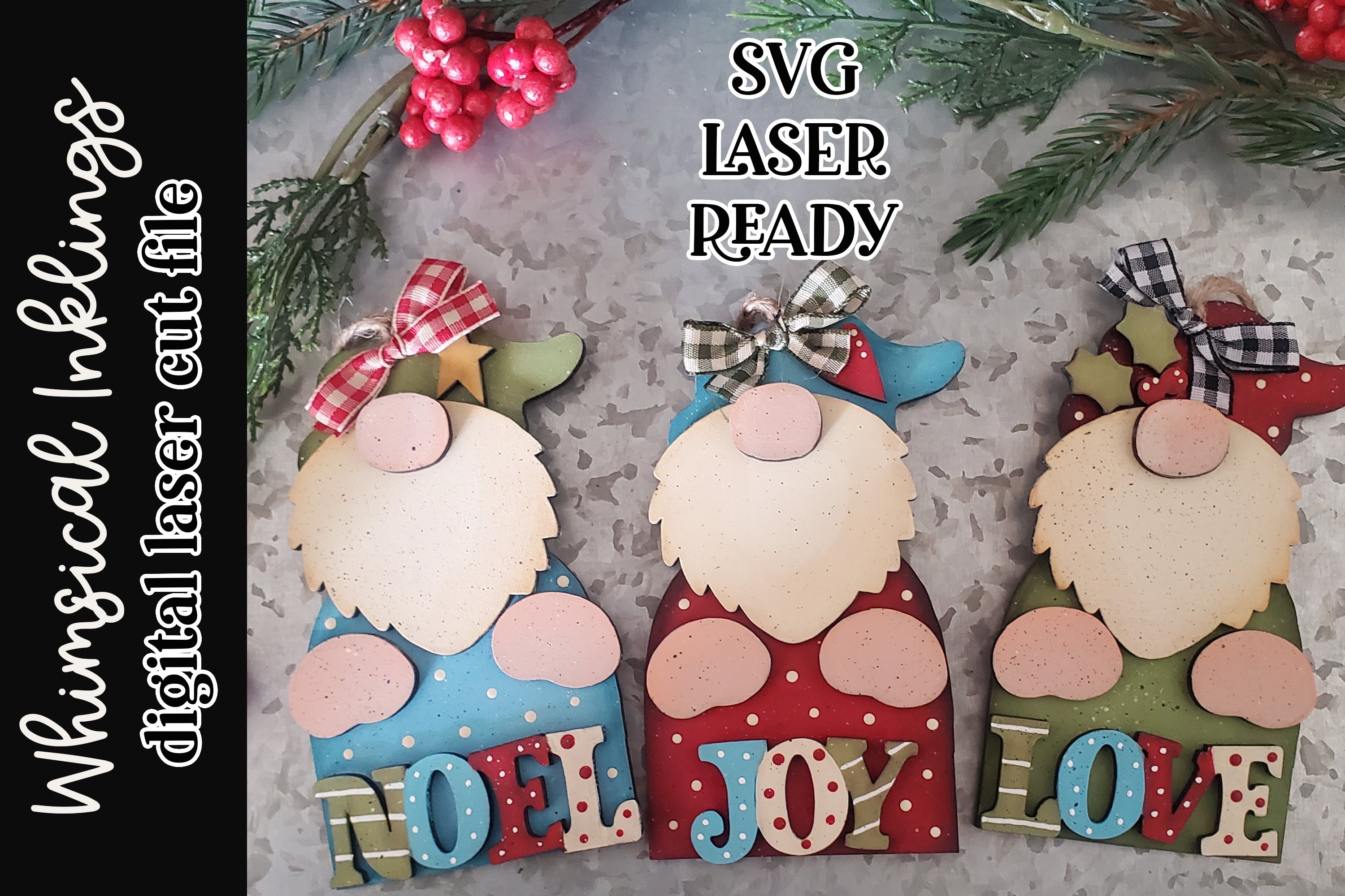 Super Christmas Gnome Ornament Bundle Laser SVGs 3