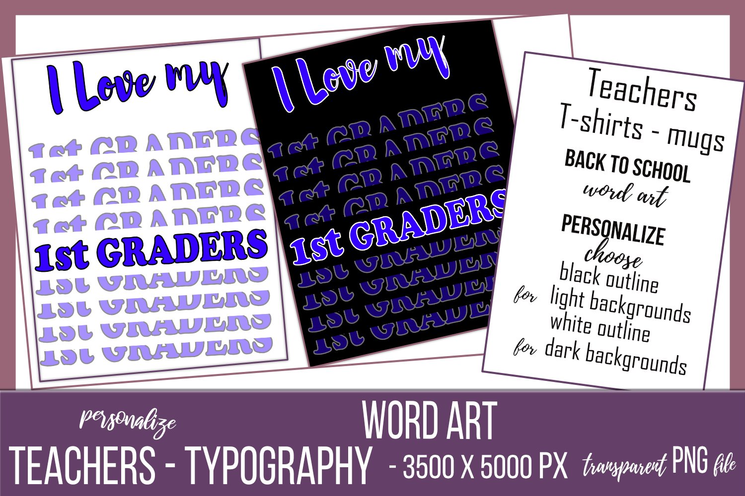 Bundle - 60 Typography - I Love My 1st 2nd 3rd 4th 5th 6th