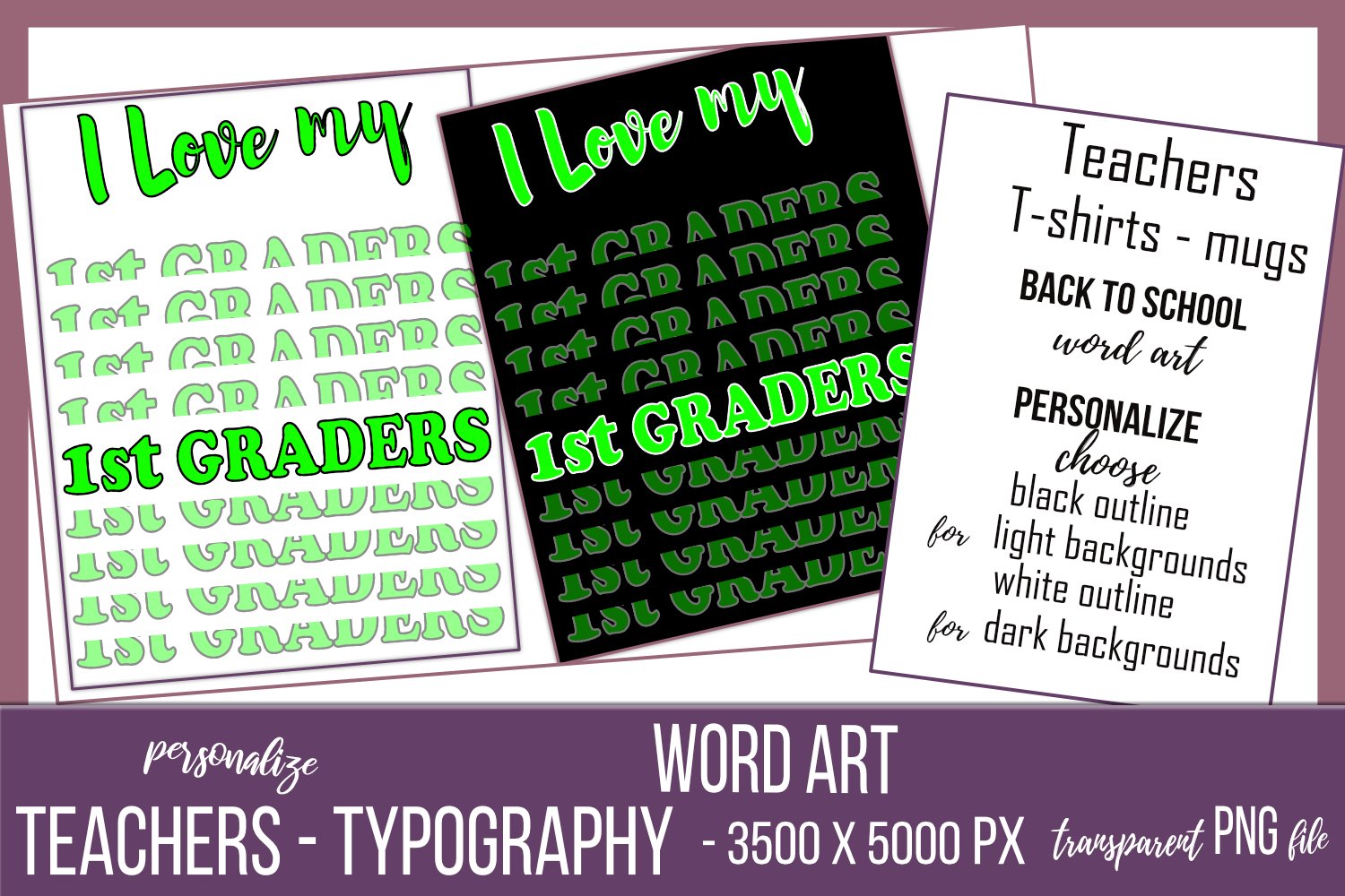 Bundle - 60 Typography - I Love My 1st 2nd 3rd 4th 5th 6th 2