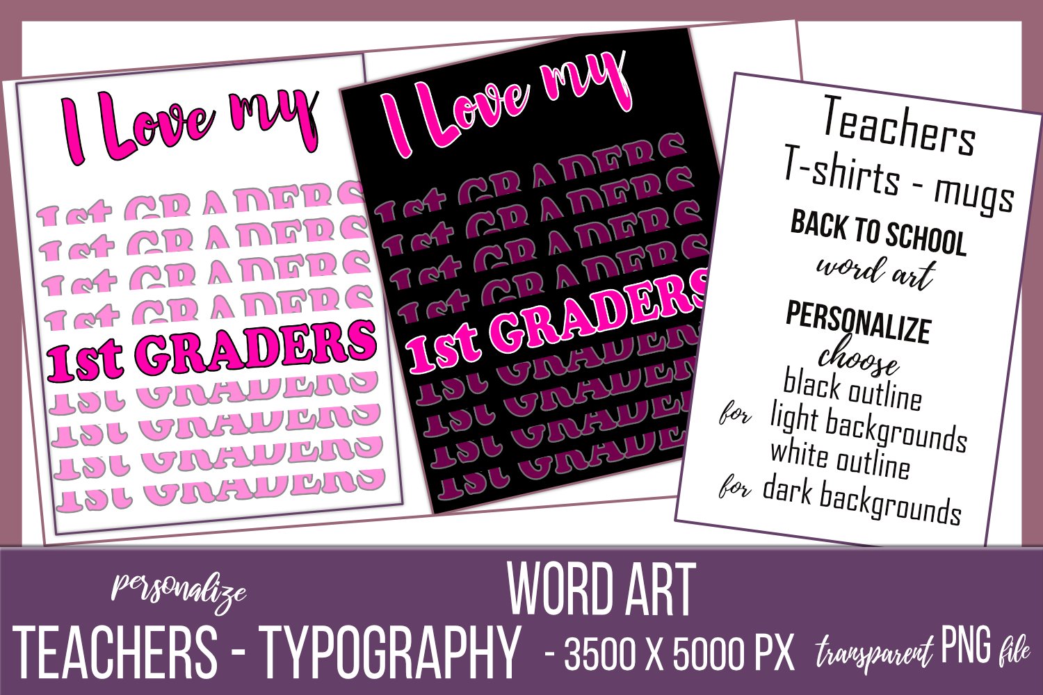 Bundle - 60 Typography - I Love My 1st 2nd 3rd 4th 5th 6th 3