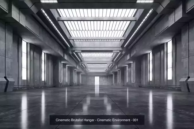 Cinematic Brutalist Hangar Pack- Cinematic Environments- 3 in 1 2