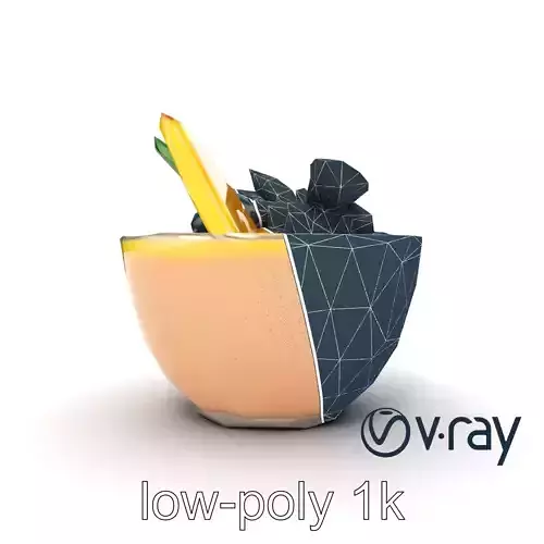 Tropical Smoothie Bowl 3D model pack Low-poly 3D model