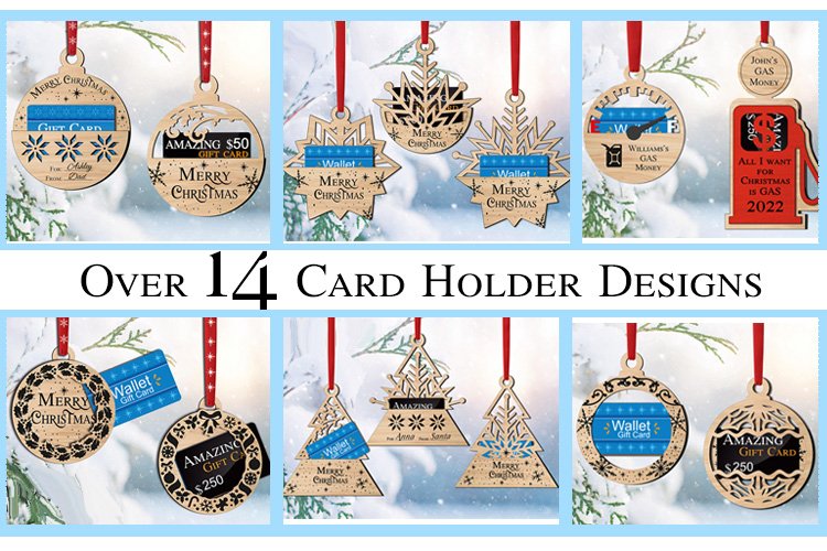 Over 14 Christmas Gift Card Holders Ornaments SVG Glowforge