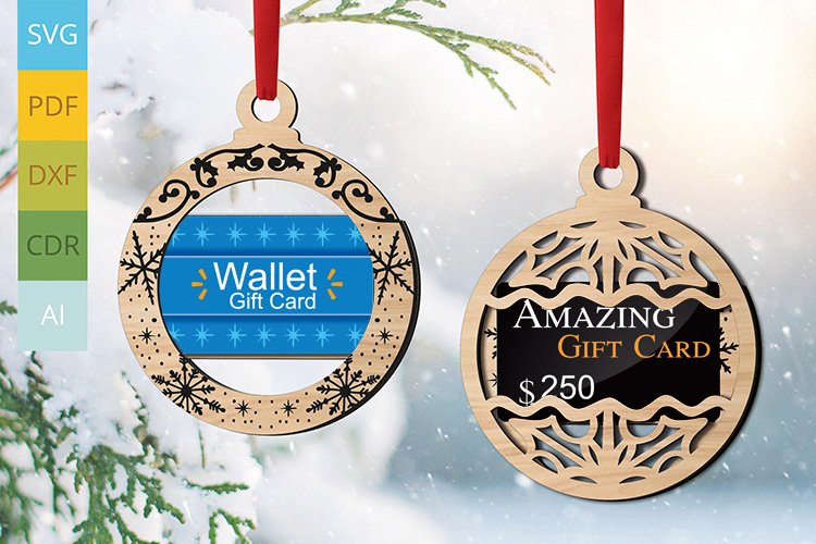 Over 14 Christmas Gift Card Holders Ornaments SVG Glowforge 3
