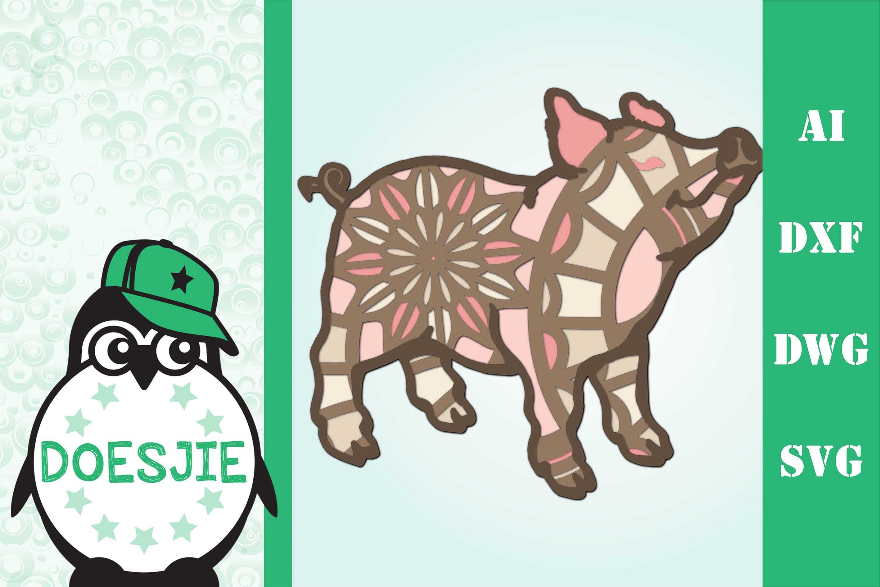 Farm Animal bundle 3d svg layered Multi layer mandala farm 2