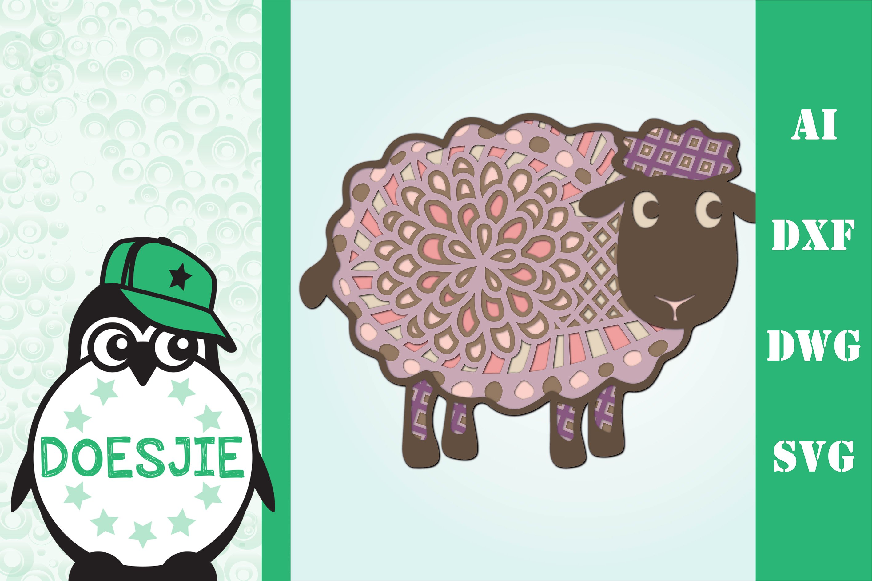 Farm Animal bundle 3d svg layered Multi layer mandala farm 3