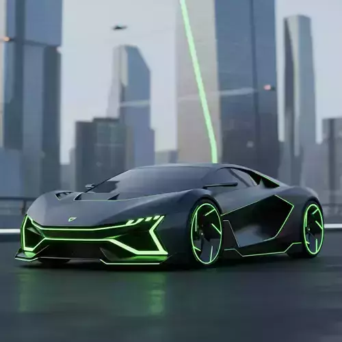 Futuristic EV Hypercar 3D model
