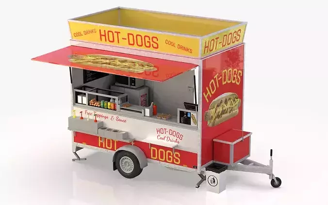 Hot dog Stand Low-poly 3D model