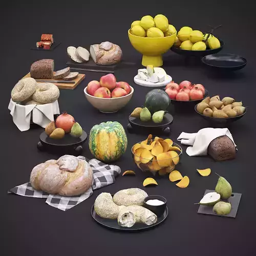 Food Models Collection 3D Model Pack