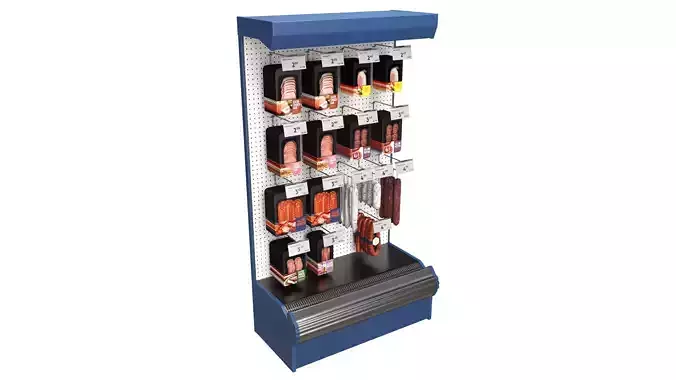 Store meat product shelf 03 Low-poly 3D model