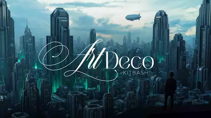 Art Deco - City Kitbash 3D model