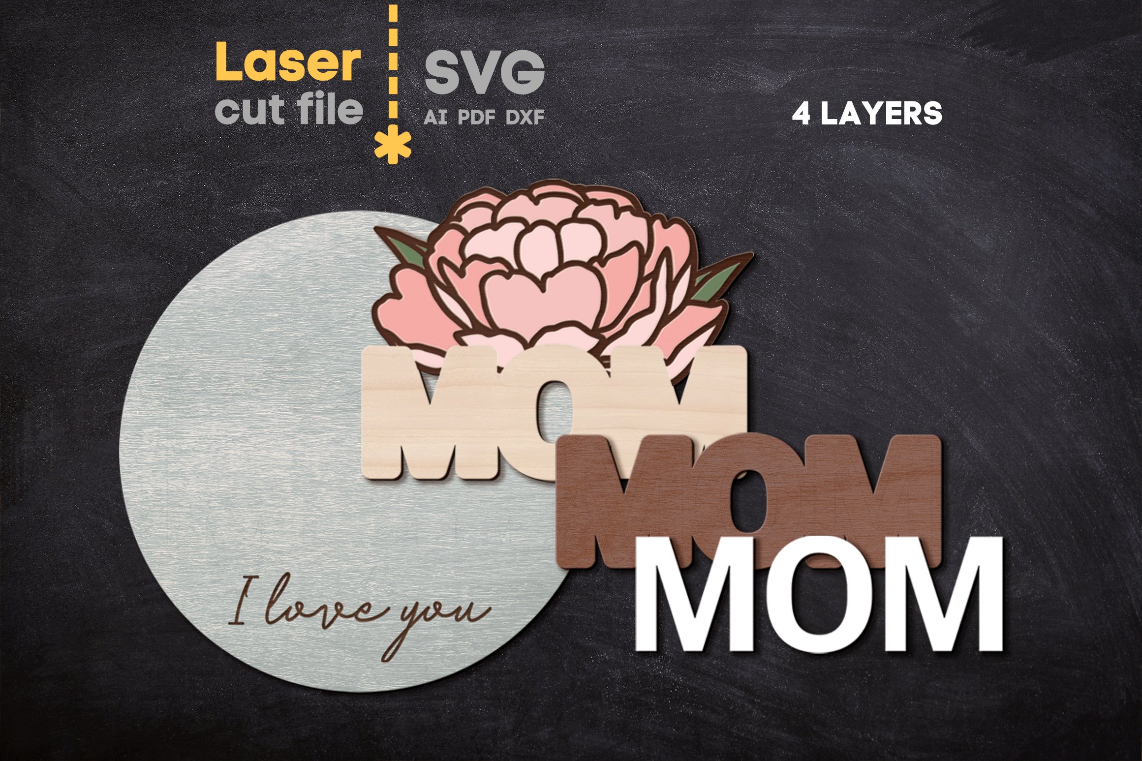Mothers Day SVG laser cut files for Glowforge 3