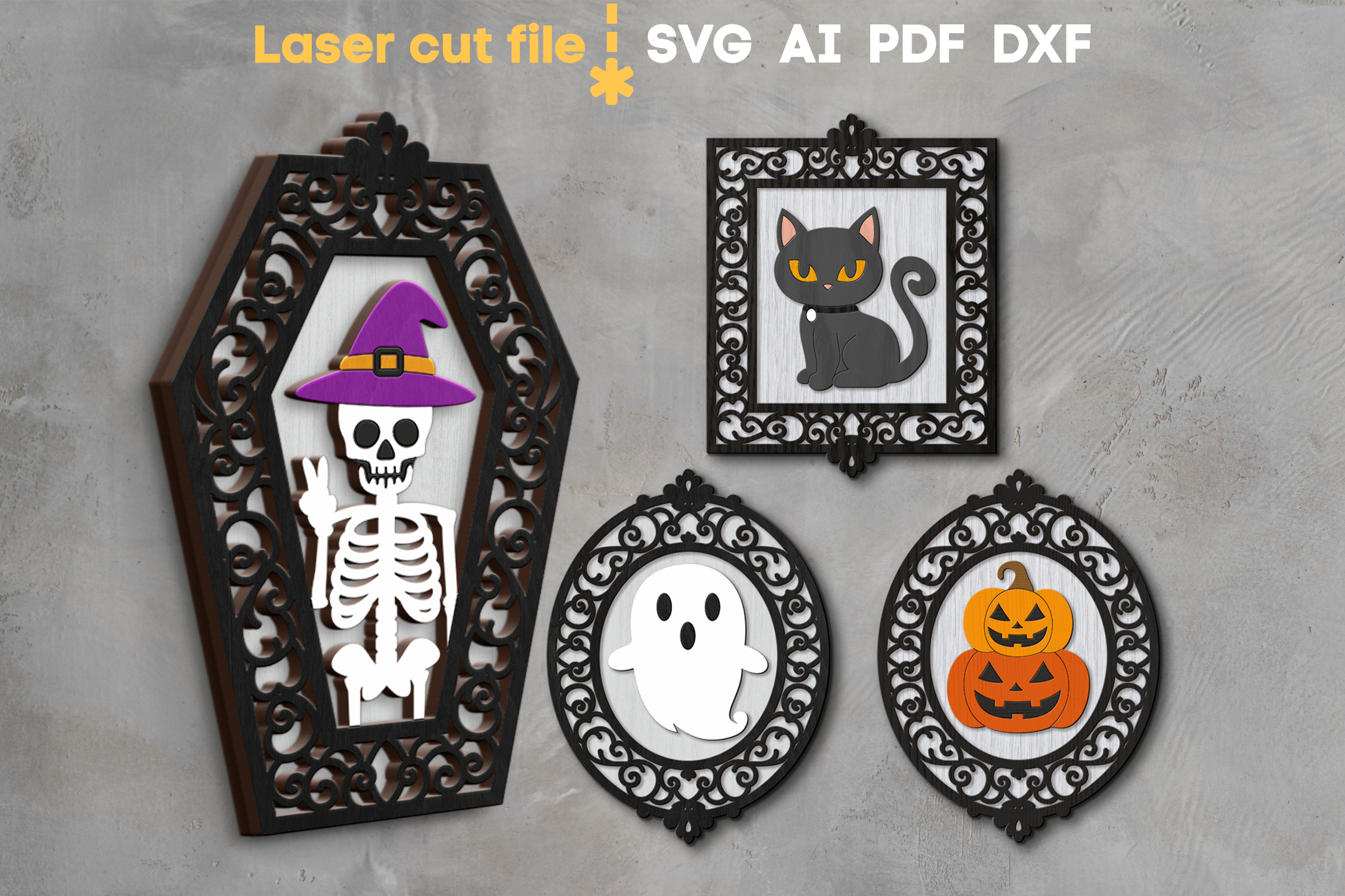 Halloween Bundle SVG laser cut files for Glowforge 2