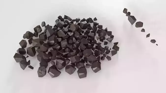 Chocolate Pieces PBR Low-poly 3D model