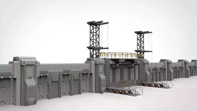 sci-fi Wall 3 3D model 2