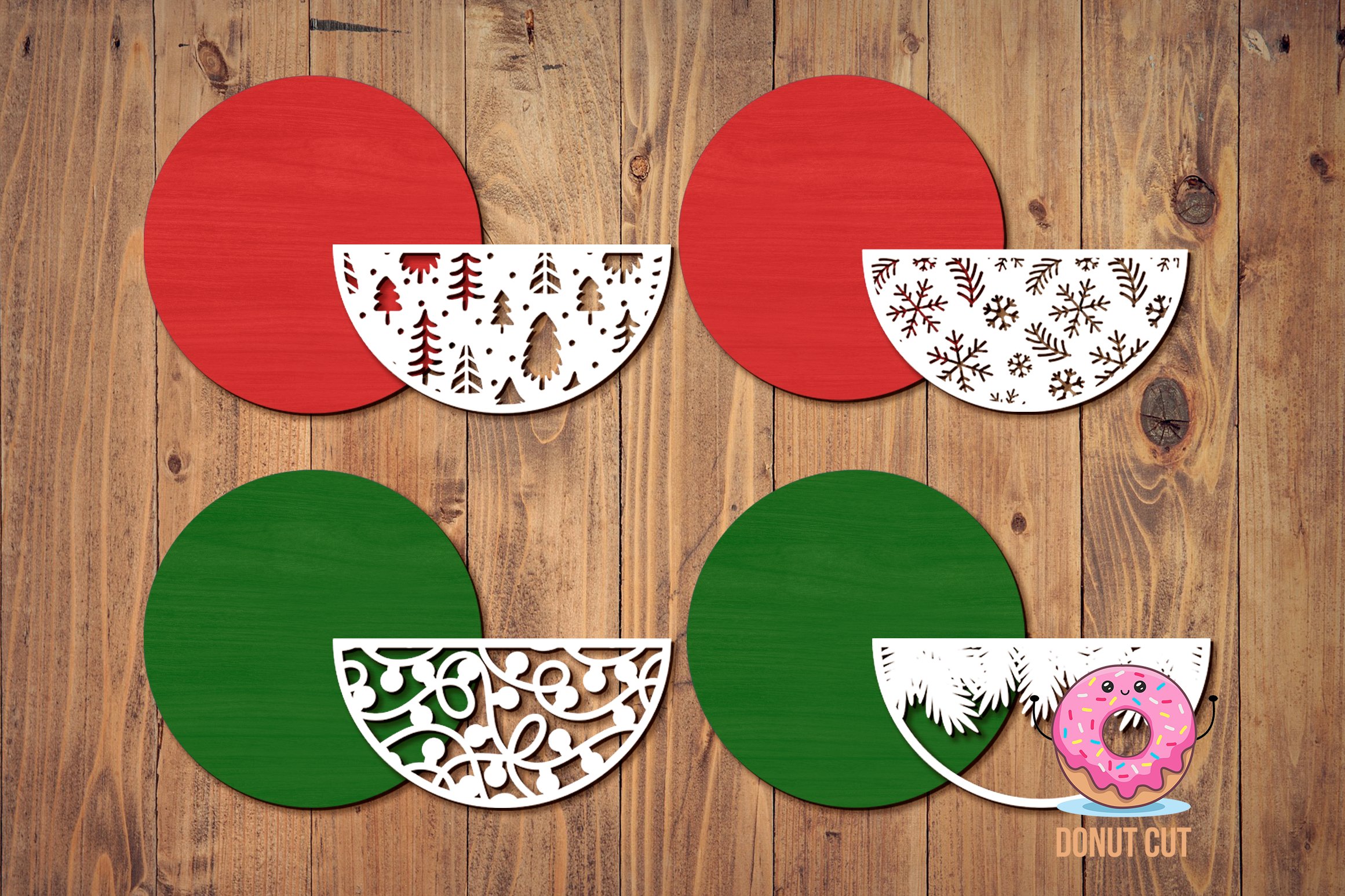 Christmas Door Hanger Bundle SVG Laser cut file Glowforge 2