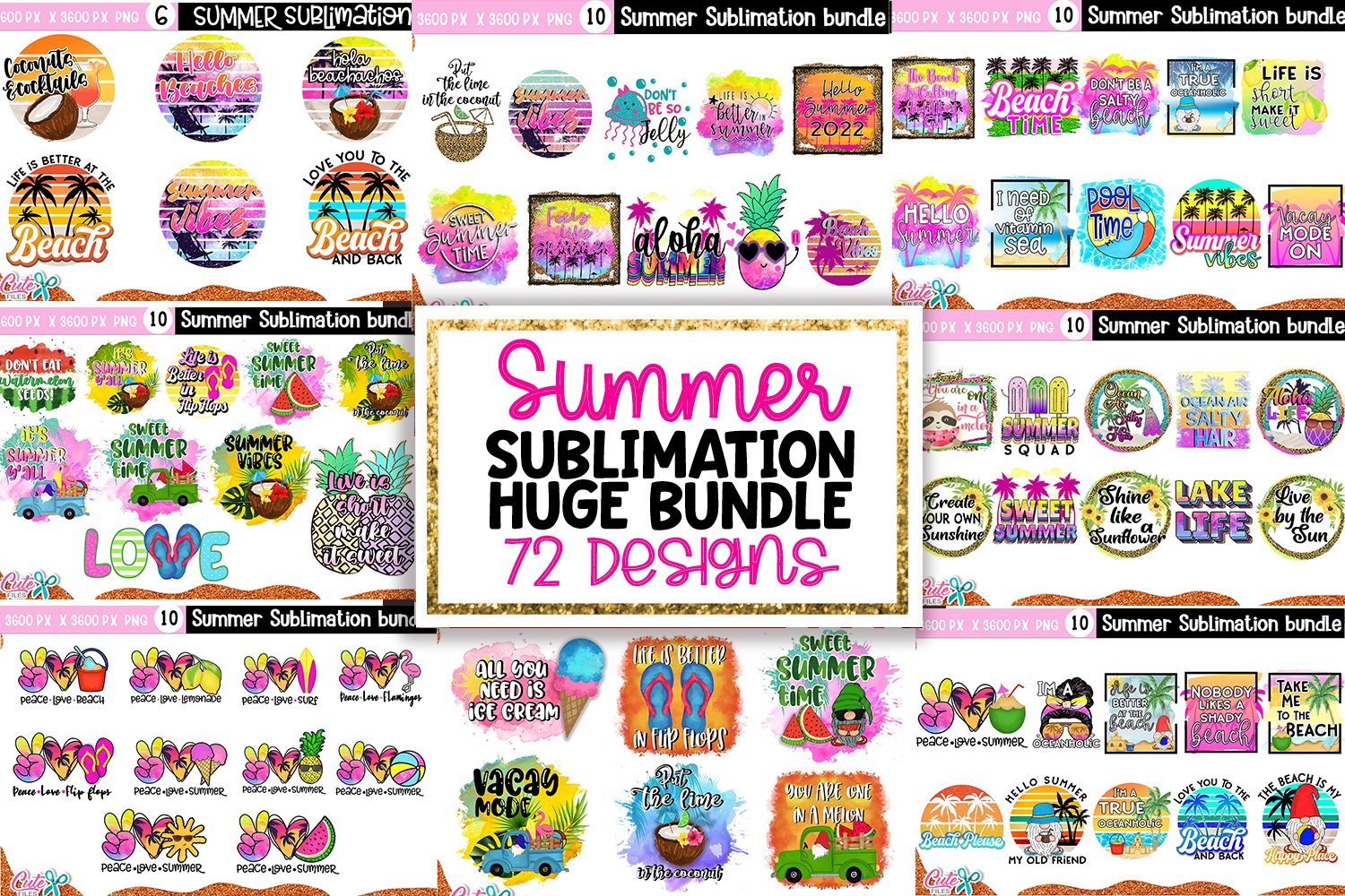 Summer Sublimation Huge Bundle|72 designs