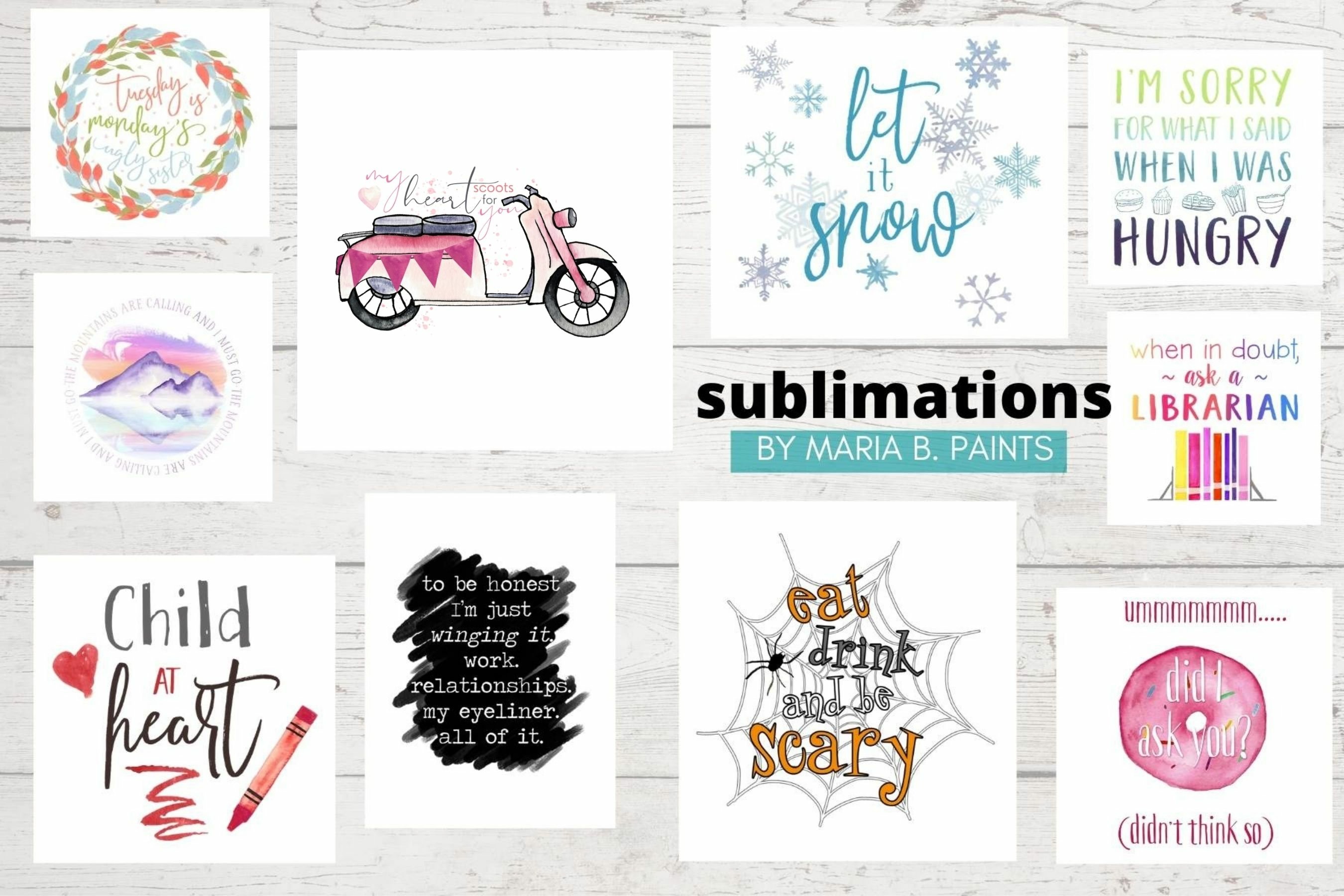Funny Quotes Sublimation Designs Watercolor Words Sarcastic 2