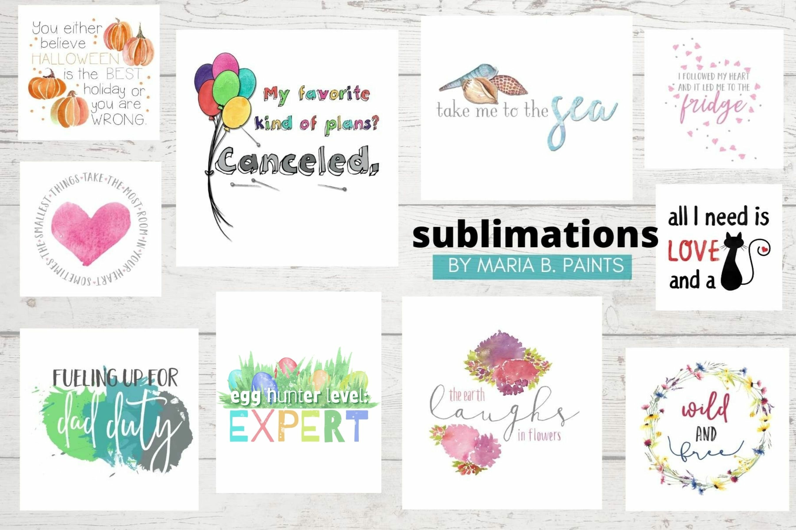 Funny Quotes Sublimation Designs Watercolor Words Sarcastic 3