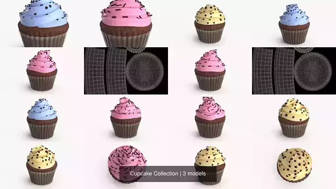 Cupcake Collection 3D Model Pack 2