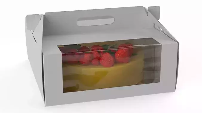 Glazed Berry Cake in Window Box 3D model