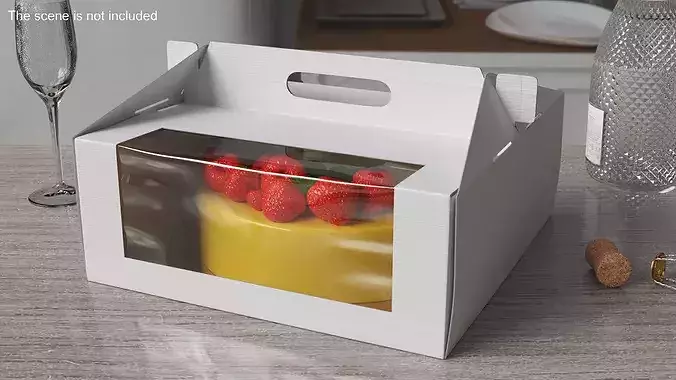 Glazed Berry Cake in Window Box 3D model 2