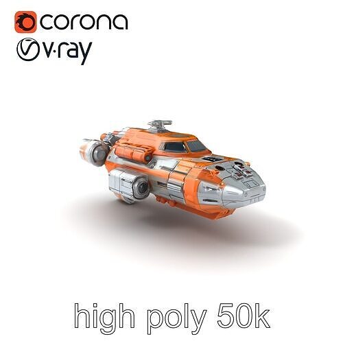 Expeditionary Spacecraft High Endurance Model Pack Low-poly 3D model 2