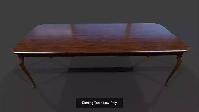 Tables Collection - Low Poly wooden table with circular top 3D Model Pack 3