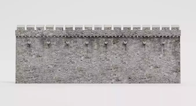 Medieval Wall - Architectural Prop for Modular Building 3D model 3