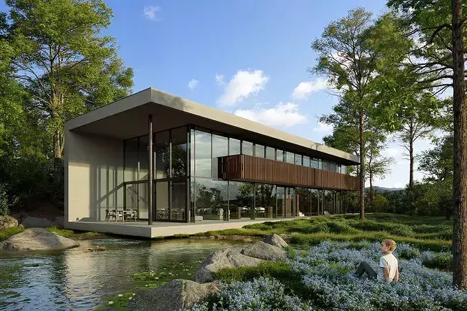 D5 Render Scene Luxury Villa Exterior 3D model
