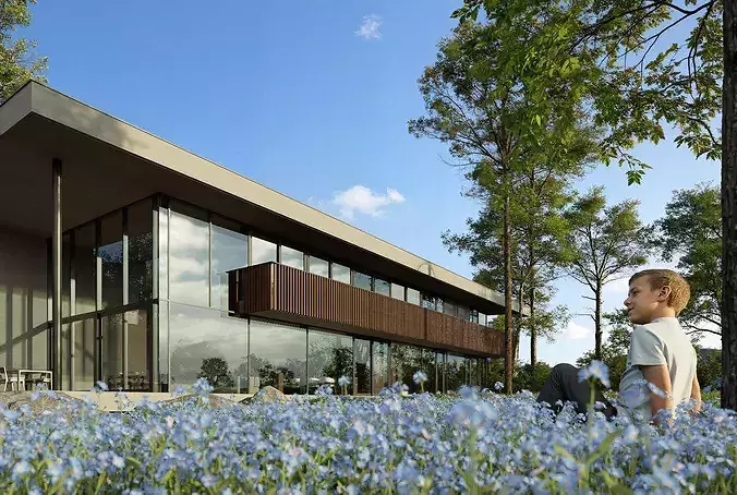 D5 Render Scene Luxury Villa Exterior 3D model 2
