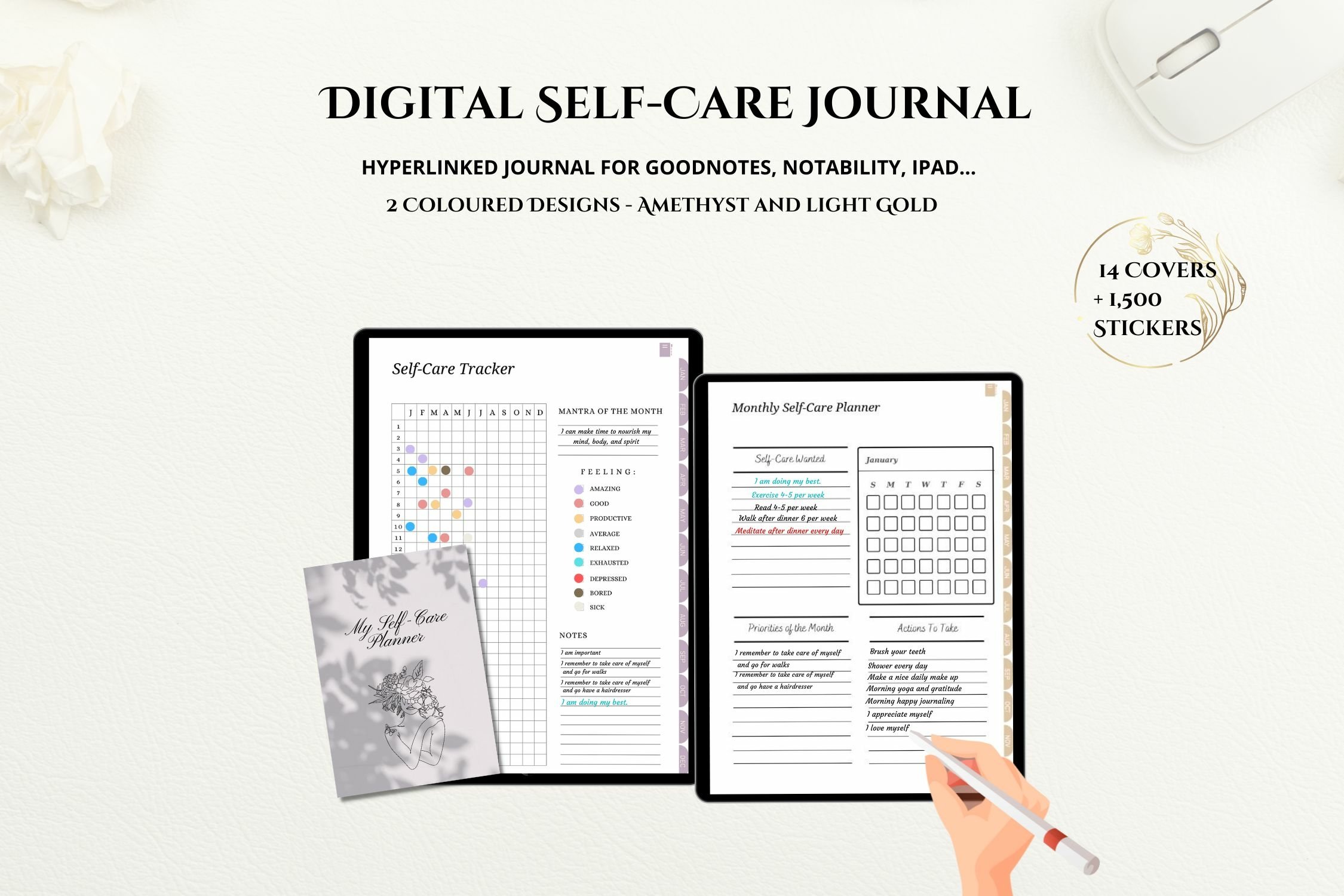 Goodnotes Planner | Digital Monthly Self-Care Planner