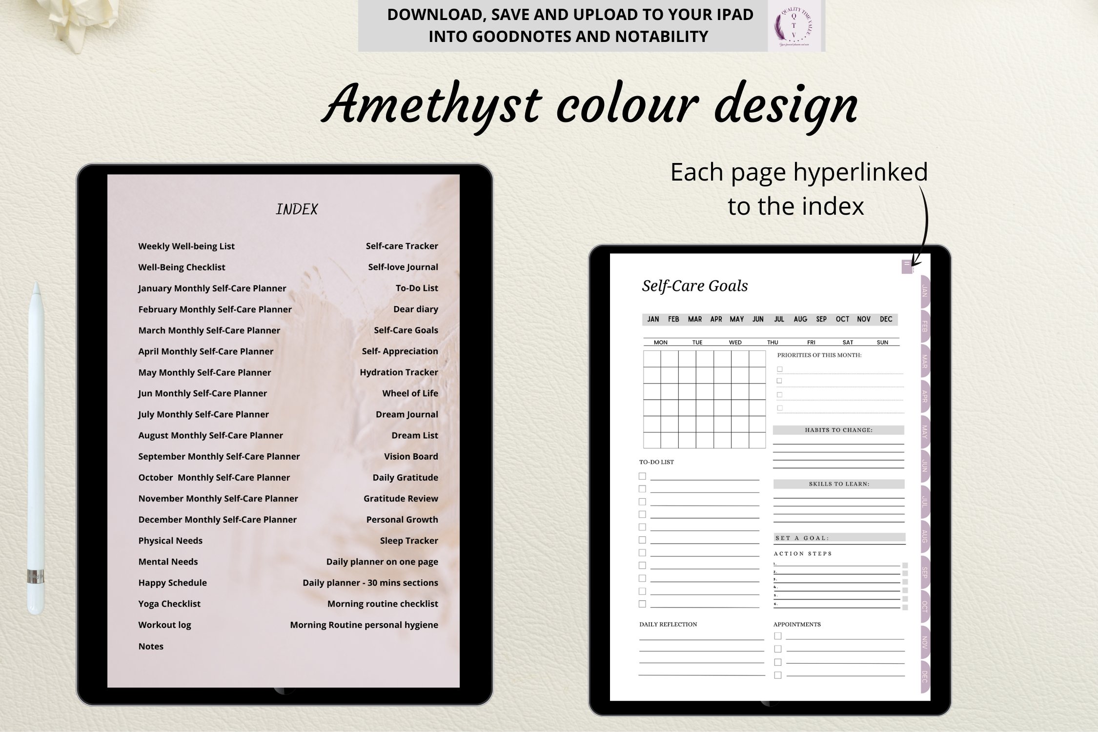 Goodnotes Planner | Digital Monthly Self-Care Planner 2