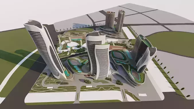 City-Modern City- Urban 3D model 2