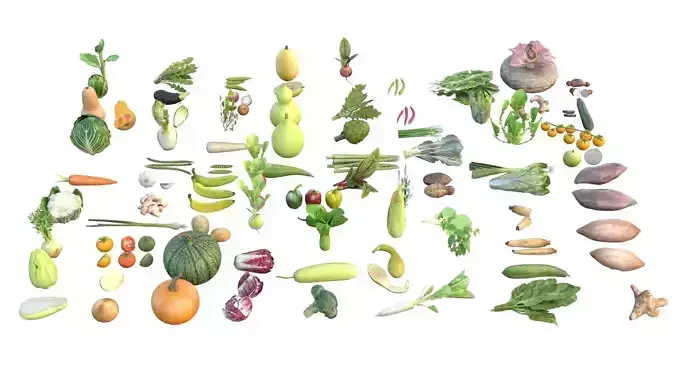 Vegetable 3d model collection  Low-poly 3D model 2